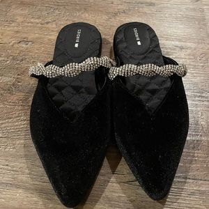 Birdies The Swan Black Velvet Crystal Sz 6 New